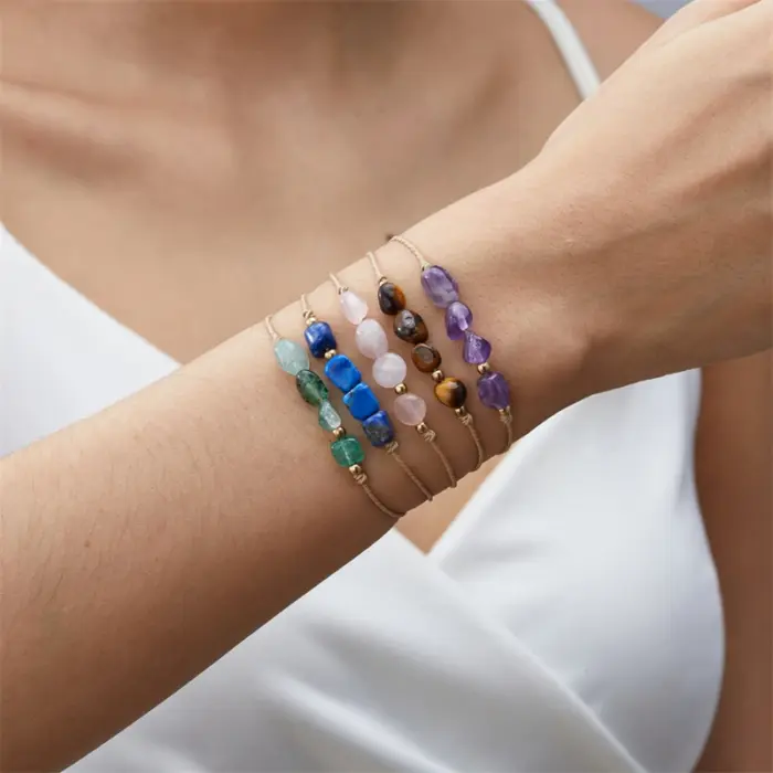 12 Zodiac Signs Woven Card Paper Bracelet for Women Men Minimalist Natural Stone Handmade Braided Bracelet Friendship Jewelry 2