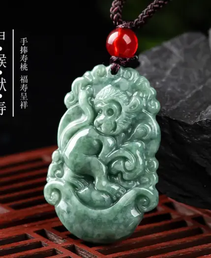 Green Myanmar Jadeite Chinese Zodiac Pendant Luxury Charm Gifts for Women Men Carved Amulet Real Jade Fashion Necklace 1
