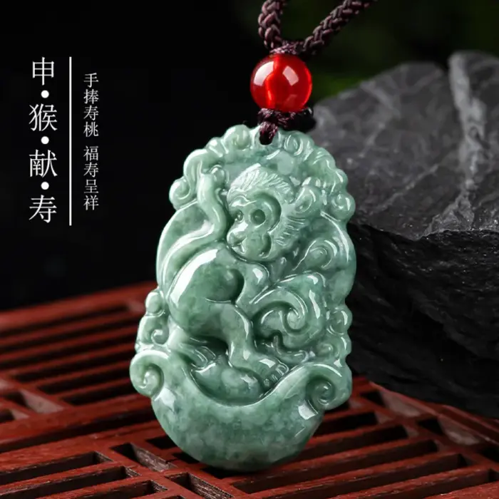 Green Myanmar Jadeite Chinese Zodiac Pendant Luxury Charm Gifts for Women Men Carved Amulet Real Jade Fashion Necklace 1 Green Myanmar Jadeite Chinese Zodiac Pendant Luxury Charm Gifts for Women Men Carved Amulet Real Jade Fashion Necklace 1