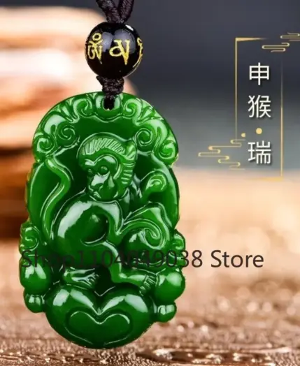 Natural Chinese White Jade Zodiac Pendant Spinach Green Jasper Twelve Zodiac Rat Ox Monkey Jewelry Accessories Lucky Amulet Gift 1