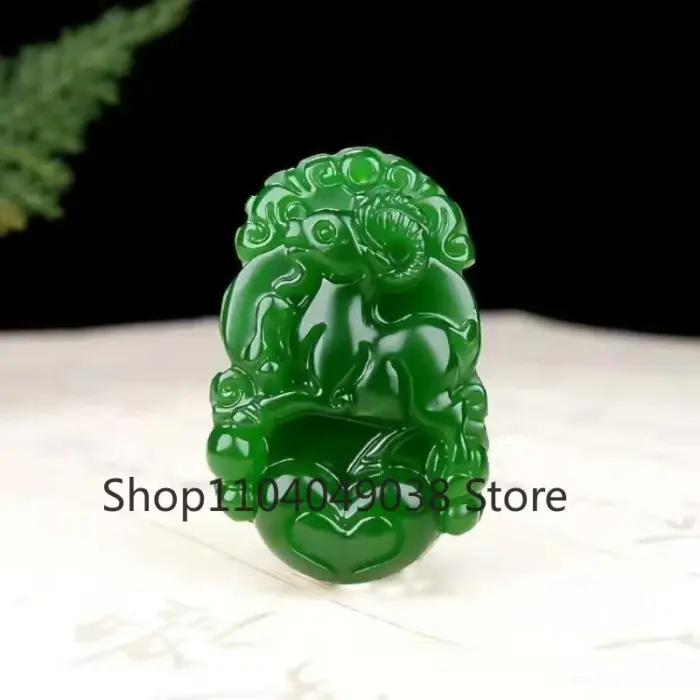 Natural Chinese White Jade Zodiac Pendant Spinach Green Jasper Twelve Zodiac Rat Ox Monkey Jewelry Accessories Lucky Amulet Gift 2