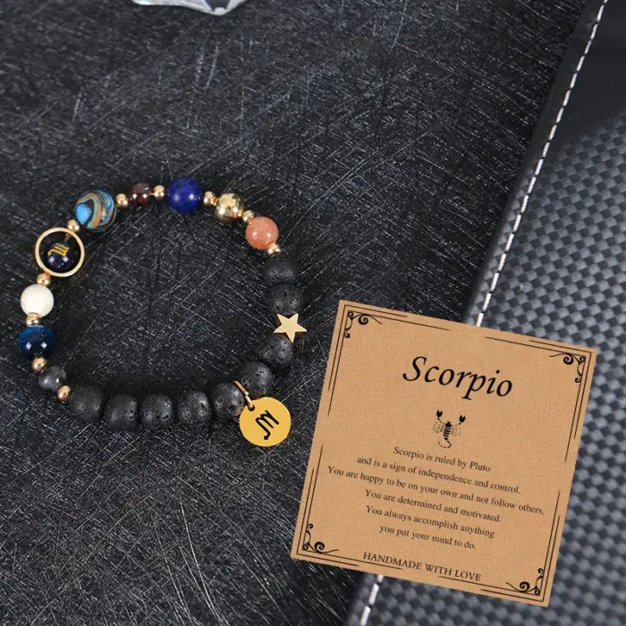 Zodiac Bracelets for Women 12 Constellations Crystal Stone Bracelet for Birthday Zodiac Gifts Constellation Charm Bracelet 2