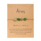 12 Zodiac Signs Woven Card Paper Bracelet for Women Men Minimalist Natural Stone Handmade Braided Bracelet Friendship Jewelry 4
