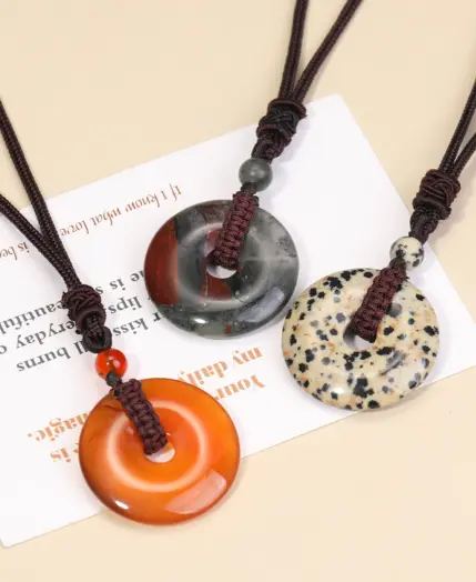 Men's Necklace Natural Gemstone Necklace Pendant China Knot Adjustable Best Gift Jewelry Chinese Culture Factory Direct Sale 2