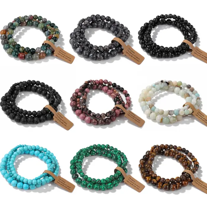 3 Pcs/set Healing Crystal Bracelets for Women 4 6 8mm Natural Stone Beaded Stretch Bracelet Amethyst Indian Agates Jewelry Gifts 1 3 Pcs/set Healing Crystal Bracelets for Women 4 6 8mm Natural Stone Beaded Stretch Bracelet Amethyst Indian Agates Jewelry Gifts 1