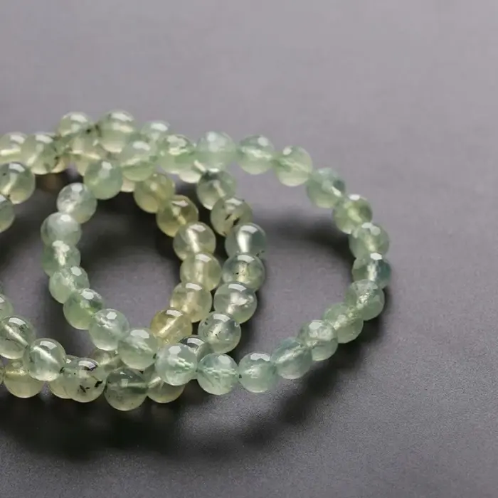 JD Natural Stone Prehnite Beads Bracelet Women Elegant Round Green Grape Stone Charm Yoga Strand Bangles Female Jewelry Gift 2