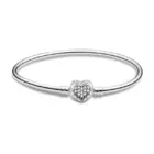 925 Sterling Silver Personalized Simple Love Heart Claw Bracelet DIY Bead Making Fit Original Bracelets Fine Jewelry Gift 6