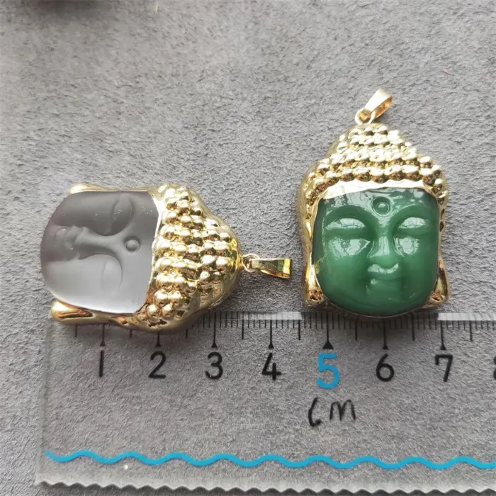 Smiling Buddha Head Pendant, Religious Buddhism Charm,Crystal Buddha, Buddha Amulet Lucky Necklace Making 4