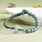 Handmade Stringing Of Beads Lucky Guardian Bracelet Natural A Goods Jade Blue Water Jade Ring Bracelet Peace Amulet 4