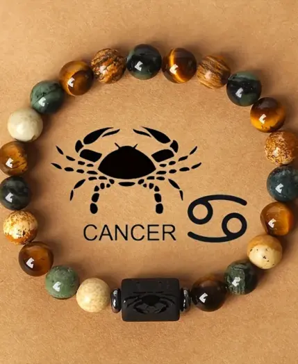 12 Zodiac Bracelets Natural Stone Cancer Virgo Leo Libra Bracelet Couples Bracelets Jewelry charm bracelet pulsera hombre 4