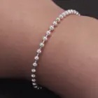Real 925 Sterling Silver Handmade 3mm Bead Ball Strand Chain Bracelet Unisex Simple Classic Fashion Charm Hand Jewelry 6