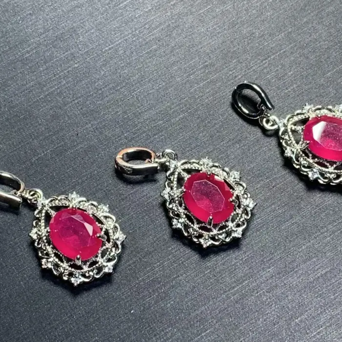 OVAL Natural RUBY Pendant Necklace Fine Jewelry Handmade Stones Wholesale Healing Energy Gift Lucky Jewelry 3