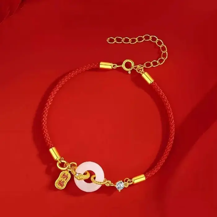 【A-Beautiful】Fashion Lucky Red Rope Snake Pendant Bracelet For Women Chinese Zodiac Snake Year Braided Bracelets New Year Gifts 6