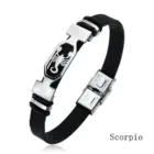 12 Constellation Stainless Steel Bracelet for Men Women's Signs of the Zodiac Bracelet black 1