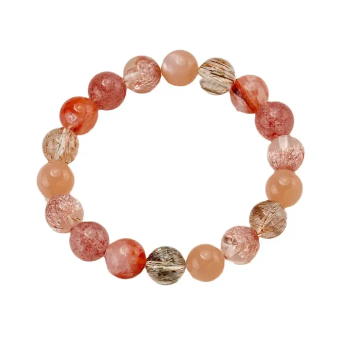 Ruifan Luxury Multicolor 8mm 10mm Natural Rutilated Quartz Crystal Beads Strand Beaded Women Bracelets Bangle Fine Jewelry 1154 5