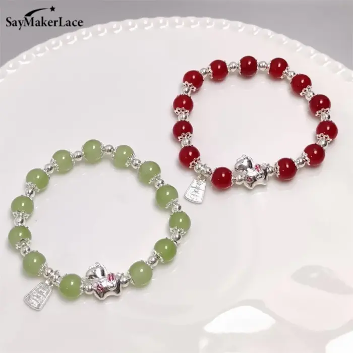 Chinese Style Zodiac Horse Bracelet For Women Men Life Year Amulet Lucky Beads Blessing Bracelet Friendship Couple Jewelry Gift 5