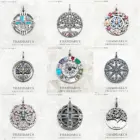 Amulet Magical Lucky Symbol Tree Flower Karma Whell Sun Bird Butterfly Pendants Jewelry 925 Sterling Silver Gift For Women Men 1