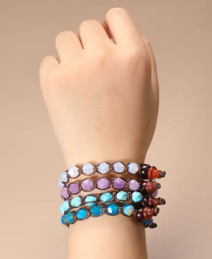 Natural Stone Handwoven Adjustable Bracelet Auspicious Lucky Fashion Jewelry Bracelet For Women Men Friendship Jewelry Gifts 3