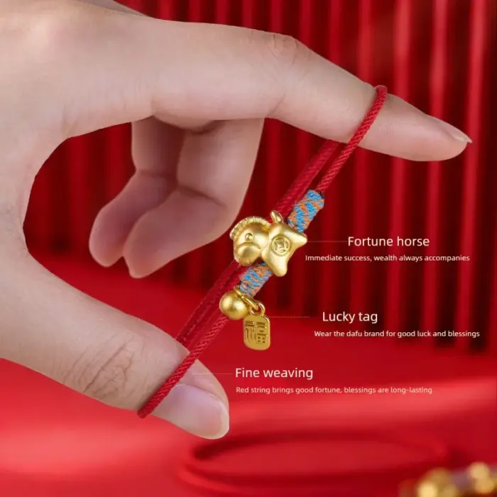 2026 Year of The Horse Hand Woven Red Thread Bracelet A Meticulously Crafted Zodiac Accessory for Good Fortune and Stylish Wear 4