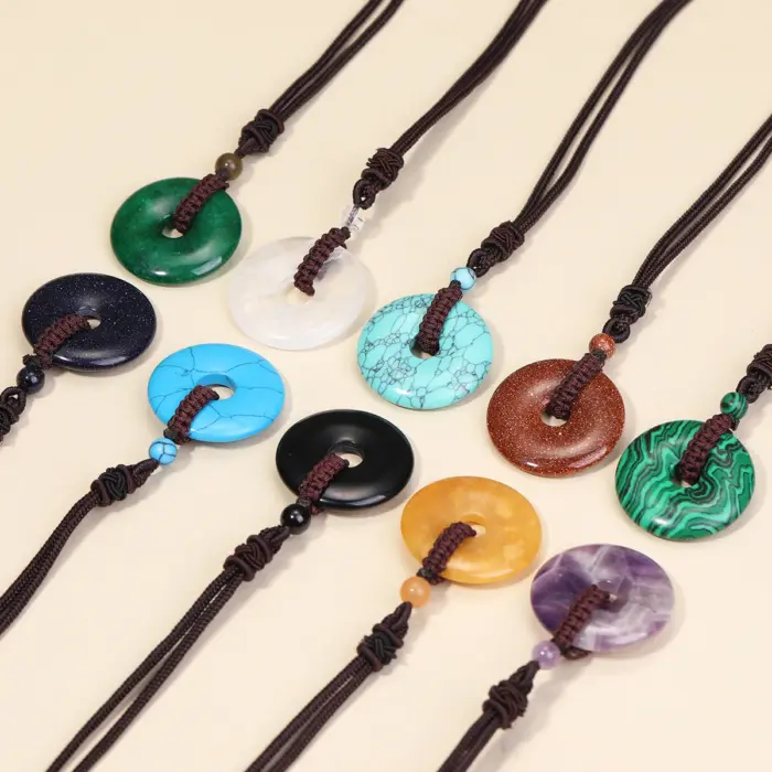 Men's Necklace Natural Gemstone Necklace Pendant China Knot Adjustable Best Gift Jewelry Chinese Culture Factory Direct Sale 5