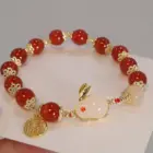 New Year Lucky Rabbit Beaded Bracelet For Women Elegant Red Beads Fu Letter Charm Bracelet Chinese Jewelry Festive Gifts 5