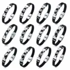 12 Constellation Stainless Steel Bracelet for Men Women's Signs of the Zodiac Bracelet black 3