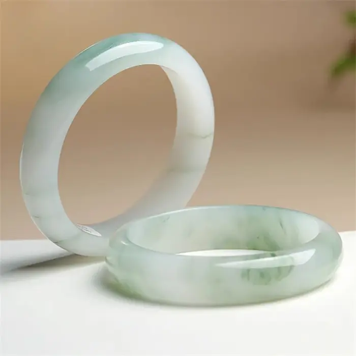 Ice Transparent Tianshan Jade Bracelet Wide Strip Flower Bracelet for Girlfriend 4 Ice Transparent Tianshan Jade Bracelet Wide Strip Flower Bracelet for Girlfriend 4