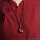Classic Chinese Style Natural Red Organic Cinnabar Fox Pendant Necklace Lucky Amulet Jewelry Accessories Free Shipping Everythin 6