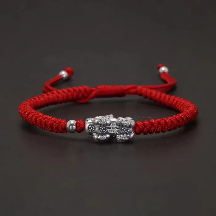Handmade 999 Pure Silver Feng Shui Pixiu Charms Rope Braided Bracelet Good Luck Wealth Unisex Wristband Friendship Jewelry Gift 3 Handmade 999 Pure Silver Feng Shui Pixiu Charms Rope Braided Bracelet Good Luck Wealth Unisex Wristband Friendship Jewelry Gift 3