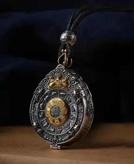 Tibetan Buddhism Lotus Pendant Necklace for Mewn Women Vintage 12 Zodiac Amulet Necklace Chinese Feng Shui Gossip Jewelry Gift 1