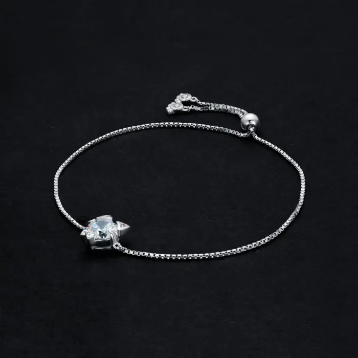 JewelryPalace New Arrival Love Cat 1.7ct Round Gemstone 925 Sterling Silver Adjustable Link Bracelet for Woman Fine Jewelry Gift 2
