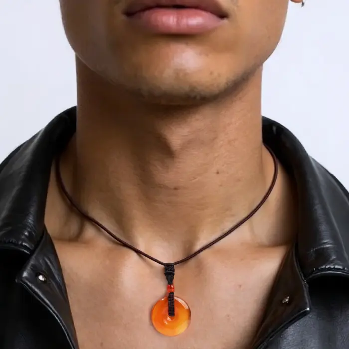 Men's Necklace Natural Gemstone Necklace Pendant China Knot Adjustable Best Gift Jewelry Chinese Culture Factory Direct Sale 4