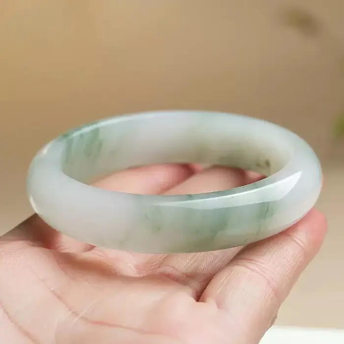 Ice Transparent Tianshan Jade Bracelet Wide Strip Flower Bracelet for Girlfriend 5 Ice Transparent Tianshan Jade Bracelet Wide Strip Flower Bracelet for Girlfriend 5