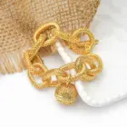 IVOG Hollow Out Design Chain Links For Women Brass Gold Plated Bracelets Fashion Jewelry Party Gifts 6