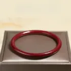 Natural Raw Cinnabar Bracelet Women's Thin Round Strip Plain Circle Bracelet 4