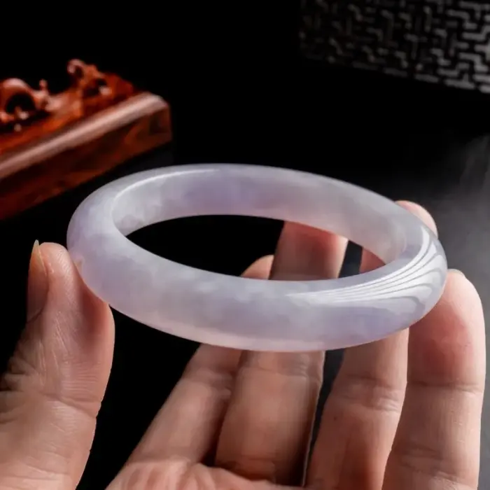 Ice jade violet spring color jade bracelet women 4 Ice jade violet spring color jade bracelet women 4