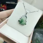 925 Silver Inlaid Jade Buddha Necklace Jadeite Ice Mini Maitreya Buddha Personalized Pendant Lucky Amulet 3