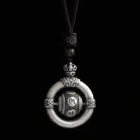 Chinese Peace Knot Pendant Necklace with Om Six-Character Mantra Rotate Beads for Men Women Amulet Jewelry Blessings & Harmony 5