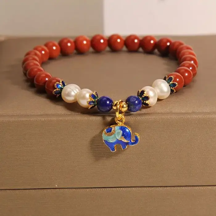Nanhong Agate Zodiac Year Bracelet Women Cloisonné Ethnic Longevity Locket Artisan Jewelry Gift for Girlfriend Best Friend Gifts 3 Nanhong Agate Zodiac Year Bracelet Women Cloisonné Ethnic Longevity Locket Artisan Jewelry Gift for Girlfriend Best Friend Gifts 3