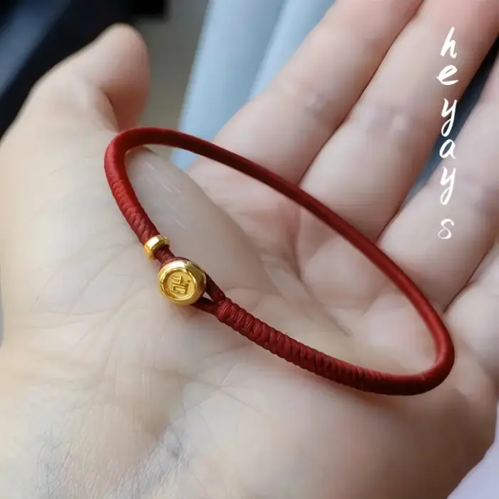 Handwoven Auspicious Red String Bracelet: Chinese Zodiac Year Lucky Style, Exquisite Gift for Girlfriend 1