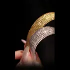 Bellux 925 Silver Gold Plated Synthetic Zircon Bracelet Shimmering Wide Edition Bracelet for Women's Jewelry 6