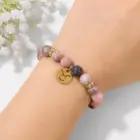 MHS.SUN 12 Zodiac Sign Bead Bracelets With Card Natural Stone Constellation Stainless Steel Bangles Women Men Jewelry Gift 3