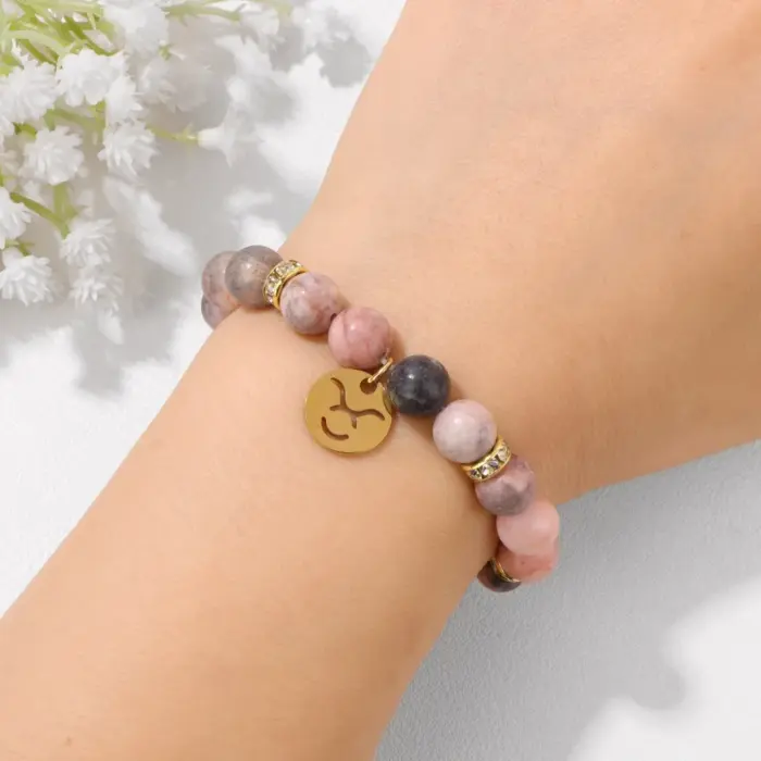 MHS.SUN 12 Zodiac Sign Bead Bracelets With Card Natural Stone Constellation Stainless Steel Bangles Women Men Jewelry Gift 3 MHS.SUN 12 Zodiac Sign Bead Bracelets With Card Natural Stone Constellation Stainless Steel Bangles Women Men Jewelry Gift 3