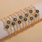 Classic 12 Constellation Bracelet Fashion Adjustable Bling Bling Rhinestone Astrology Zodiac Sign Bracelet For Women Girls Gifts 1