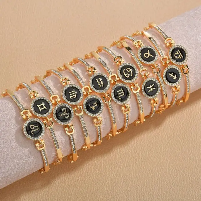 Classic 12 Constellation Bracelet Fashion Adjustable Bling Bling Rhinestone Astrology Zodiac Sign Bracelet For Women Girls Gifts 1 Classic 12 Constellation Bracelet Fashion Adjustable Bling Bling Rhinestone Astrology Zodiac Sign Bracelet For Women Girls Gifts 1