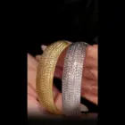 Bellux 925 Silver Gold Plated Synthetic Zircon Bracelet Shimmering Wide Edition Bracelet for Women's Jewelry 5