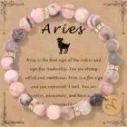MHS.SUN 12 Zodiac Sign Bead Bracelets With Card Natural Stone Constellation Stainless Steel Bangles Women Men Jewelry Gift 2