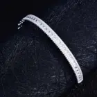 Platinum Plated Cuff Bracelet Cubic Zirconia Rainbow Gradient Jewelry Gift for Women Her Wedding Anniversary Luxury Jewelry 5