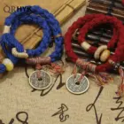 Chinese Mountain Ghost Spend Money Bracelet National Wind Tibetan Hand Woven CoupleLucky Red Bracelets Bang Rope Bangles 1