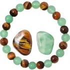 Money Attracting Bracelet, Wealth Luck Bracelet with Green Aventurine Tiger Eye 3